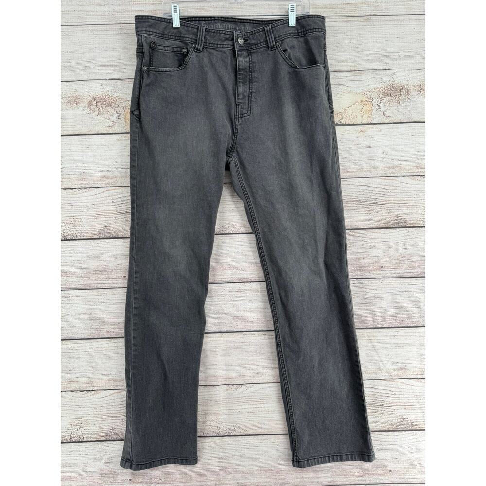 prAna Theorem Slim Fit Stretch Cotton Jeans Mens 36 Gray 5 Pocket